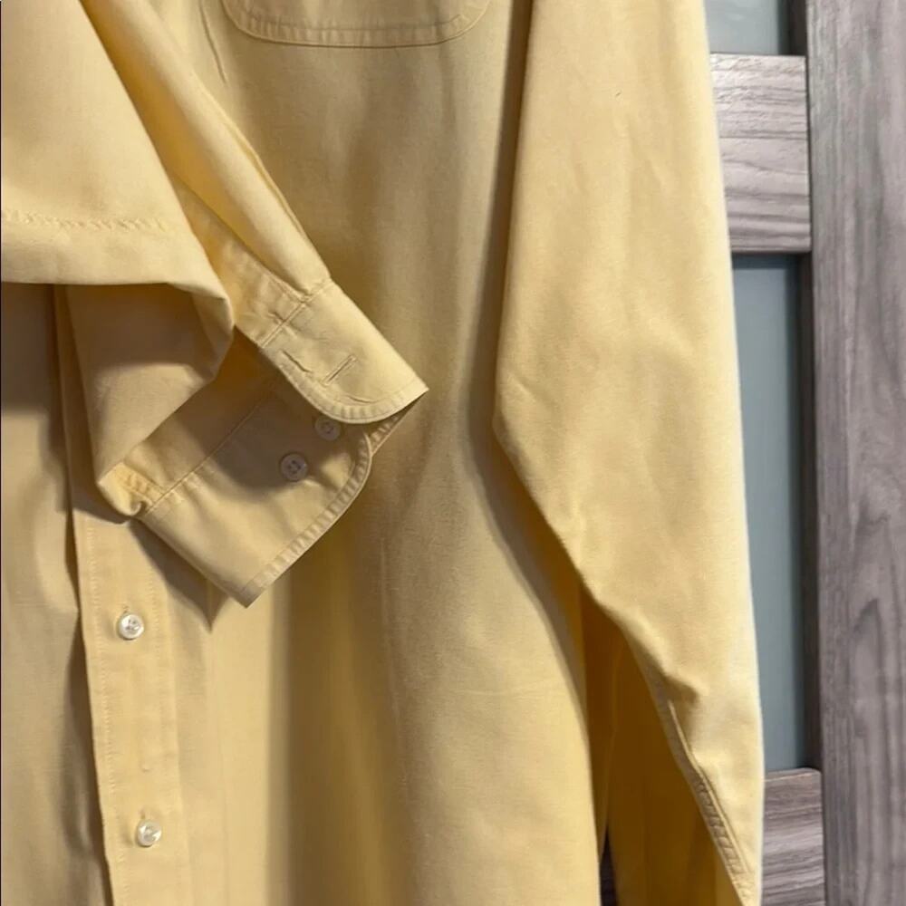 Vintage L.L. Bean Mens 2XLT Button Down Shirt Yellow Long Sleeve Big & Tall - Picture 6 of 9